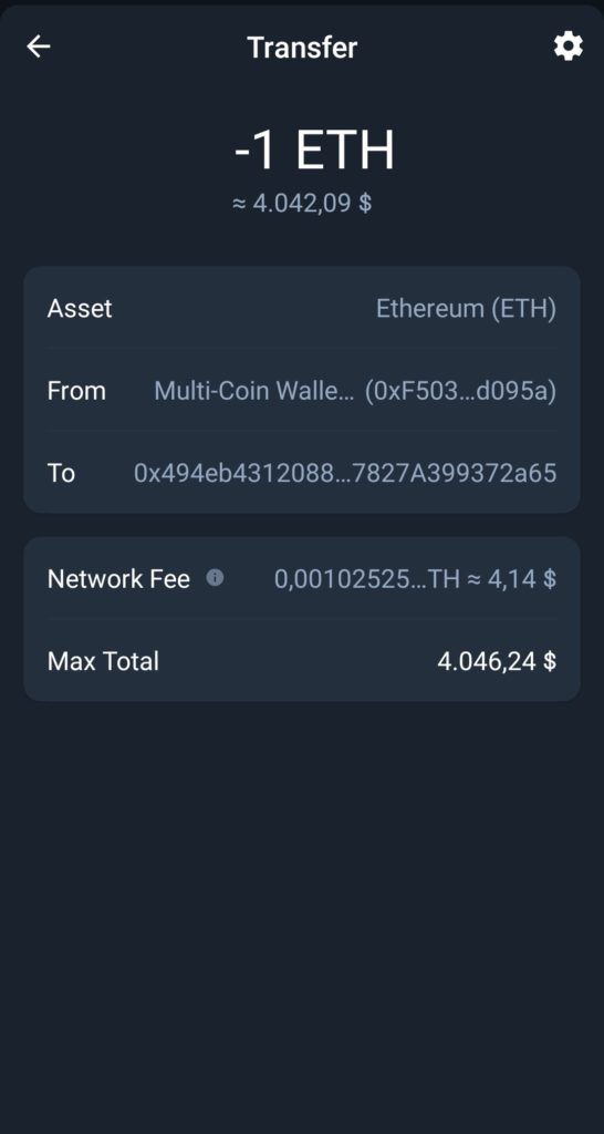 network fee trust wallet